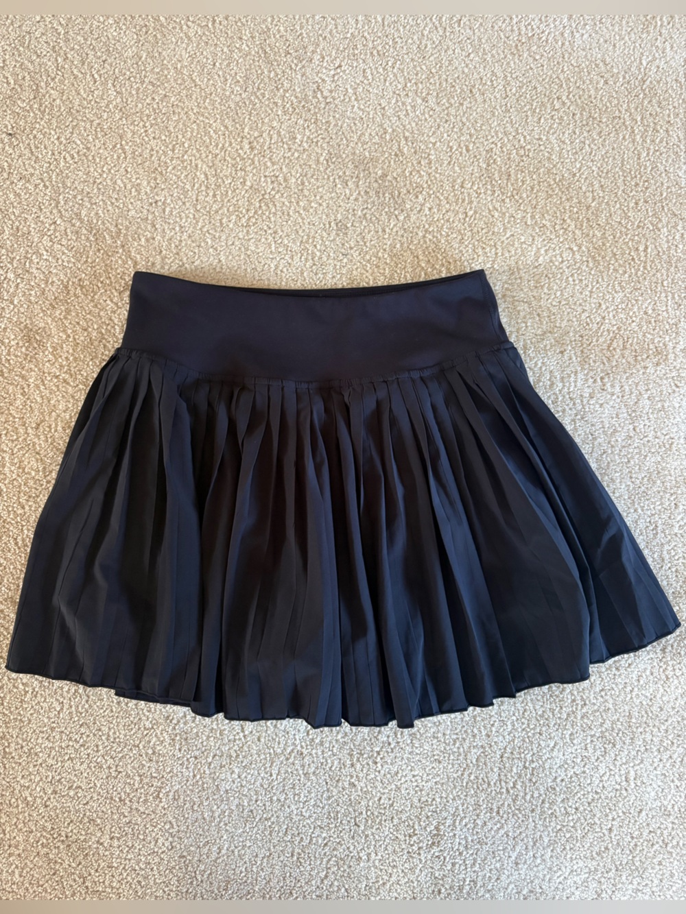 Pleated Black Mini Skirt - built-in spandex